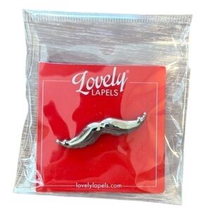 Lovely Lapels Mustache Lapel Pin Silver